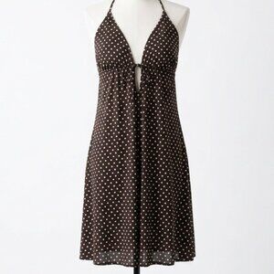 Urban Behavior Top Dress Small  Women's Sexy Brown Polka Dot Retro Halter